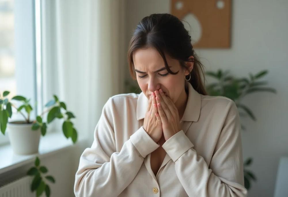 Coughing person